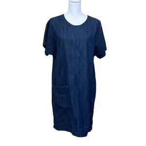 Rag & Bone Liquid Marimar navy shift dress, large, normcore, minimalist, casual‎